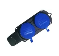 Колодка каучуковая на 2 розетки с защитными крышками, "MAXIMUM"  MX 05754  (2773)